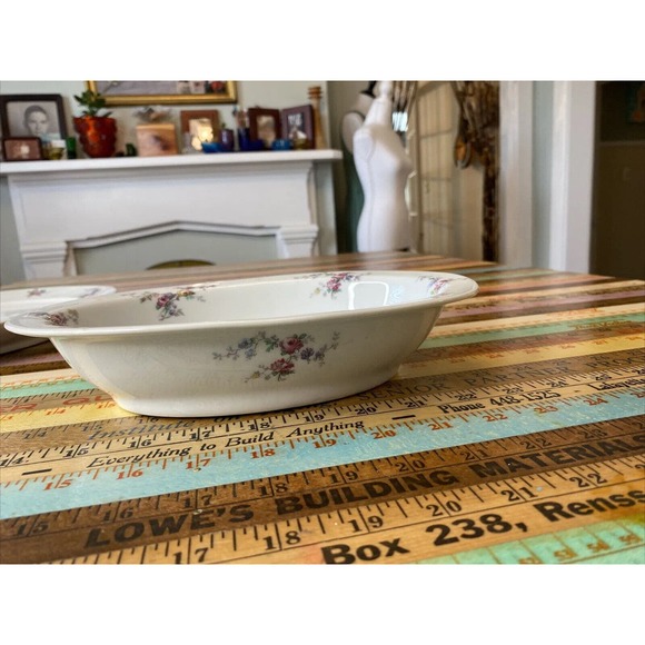 LIMOGES France Haviland Serving Platter Blue Floral Porcelain Bowl Tray 2 Pcs - Picture 14 of 16